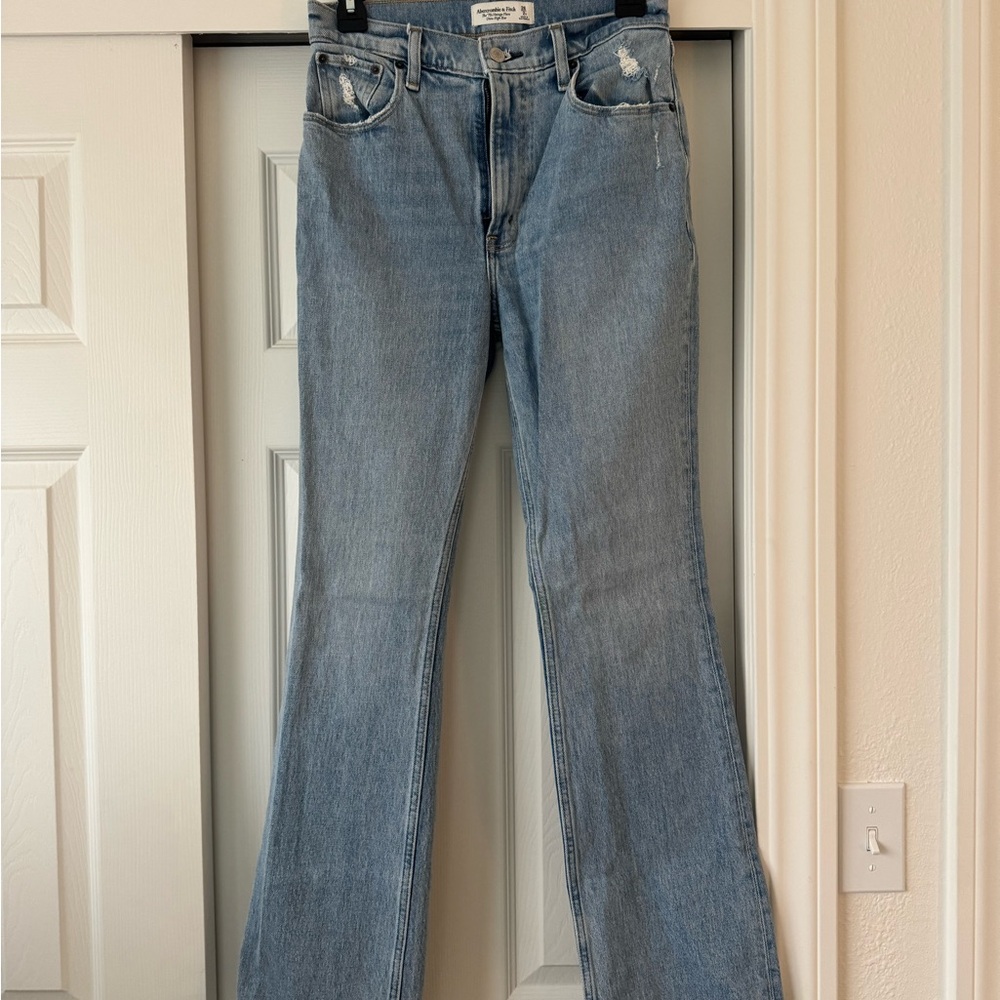Abercrombie & Fitch 70s Vintage Flare Ultra High Rise Jeans in Light Blue